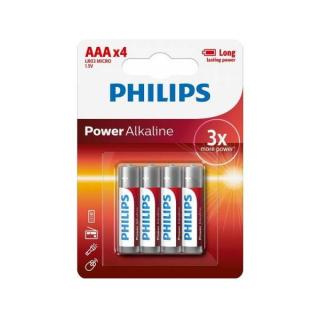 PHILIPS AAA x4 POWER ALKALINE LR03 BATERIA ALKALICZNA