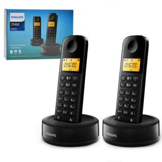 PHILIPS D1602B/53 CZARNY TELEFON BEZPRZEWODOWY ZE STACJĄ ŁADUJĄCĄ