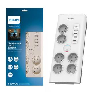 PHILIPS SPN7060WA BIAŁY PRZEDŁUŻACZ SIECIOWY 6 GNIAZD + 5 USB 2M