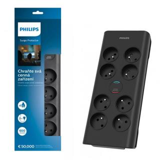 PHILIPS SPN7080BA/60 CZARNY PRZEDŁUŻACZ SIECIOWY 8 GNIAZD 2M