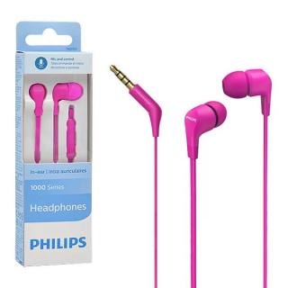 PHILIPS TAE1105PK RÓŻOWE SŁUCHAWKI  DOUSZNE PRZEWODOWE