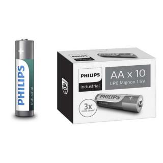 PHILIPS TYPU AA LR6I10C/10 10szt INDUSTRIAL BATERIA ALKALICZNA