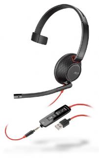 Plantronics BLACKWIRE 5210,C5210,USB-A,WW Przewodowy zestaw słuchawkowy na jedno ucho USB i jack 3,5 mm