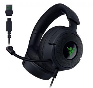 Razer Kraken V4 X - Headset - full size - wired - USB-C - noise isolating RZ04-05180100-R3M1 Zestaw słuchawkowy