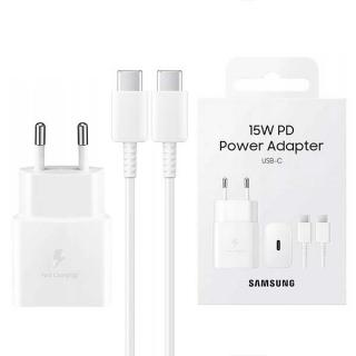 SAMSUNG EP-T1510 ŁADOWARKA SIECIOWA 15W FAST CHARGING KABEL USB-C DA705 BIAŁA