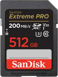 SANDISK SDSDXXD-512G-GN4IN KARTA SANDISK EXTREME PRO SDXC 512GB 200/140 MB/s C10 V30 UHS-I U3
