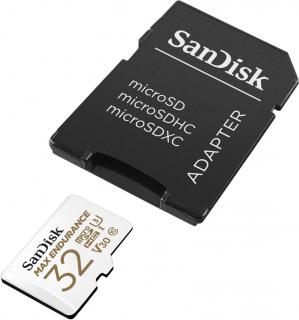 SANDISK SDSQQVR-032G-GN6IA KARTA SANDISK MAX ENDURANCE (rejestratory i monitoring) microSDHC 32GB z adapterem