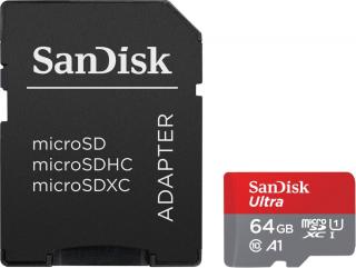 SANDISK SDSQUAB-064G-GN6MA KARTA SANDISK ULTRA ANDROID microSDXC 64 GB 140MB/s A1 Cl.10 UHS-I + ADAPTER