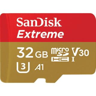 SANDISK SDSQXAF-032G-GN6AA KARTA SANDISK EXTREME microSDHC 32 GB 100/60 MB/s A1 C10 V30 UHS-I U3 - GoPro