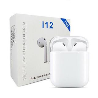 SŁUCHAWKI BLUETOOTH i12s UNIWERSALNE BIAŁE IPHONE STYLE TWS