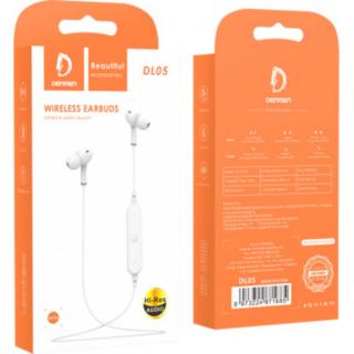 SŁUCHAWKI DOUSZNE STEREO BLUETOOTH DENMEN DL05 CZARNE KANAŁOWE