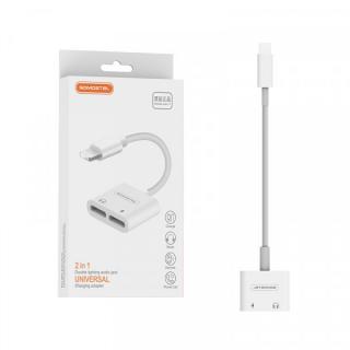 SOMOSTEL BIAŁY SMS-BZ05 ADAPTER HF IPHONE AUDIO IPHONE + ZASILANIE