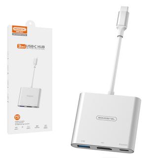 SOMOSTEL SMS-BZ07 ADAPTER HOST USB-C  PD 60W 1XTYP-C 1XUSB 1XHDMI DEX HUB