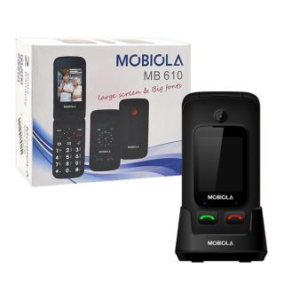 TELEFON GSM MOBIOLA DLA SENIORA KLAPKĄ CZARNY MB610 2G