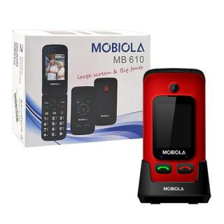 TELEFON GSM MOBIOLA  KLAPKĄ CZERWONY TLEFON DLA SENIORA MB610 2G