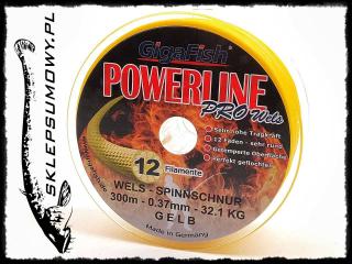 Powerline Pro Wels Spin 0,37mm 32.1kg 1m Żółta - Giga Fish