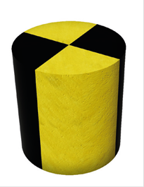 Cylinder betonowy 100/80 cm żółto czarny