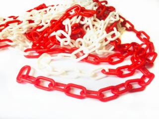 Łańcuch plastikowy 3mm - biało/czerwony