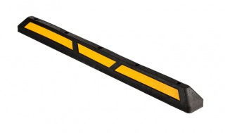 Ogranicznik parkingowy gumowy1800x145x100 mm czarny, odblask żółty