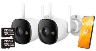 2 Zewnętrzne Kamery IP WiFi 5Mpx Imou bullet 3 IR30 Mikrofon Głośnik 256GB
