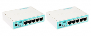 2x Router przewodowy Mikrotik Routerboard hEX RB750Gr3 Gigabit Ethernet