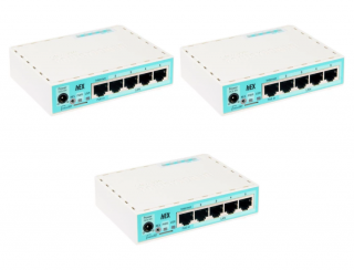 3x Router przewodowy Mikrotik Routerboard hEX RB750Gr3 Gigabit Ethernet