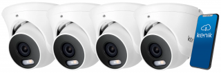 4x Kamera 4w1 Kenik KG-D20HD-ILC-W 2Mpx 2.8mm na zewnątrz Monitoring Domu
