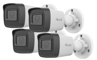 4x Kamera IP 2MP Hilook by Hikvision IPCAM-B2-P IR20 PoE Tubowa Zewnętrzna
