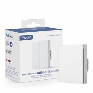 Aqara Wall Double Switch H1 | Przełącznik | z Neutral, Zigbee 3.0, EU, WS-EUK04