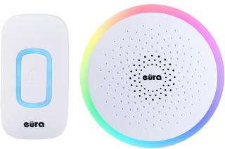 Dzwonek bezprzewodowy EURA WDP-46A3 60 melodii IP55 zasięg 200m 85dB Biały