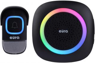 Dzwonek bezprzewodowy EURA WDP-46A3 60 melodii IP55 zasięg 200m 85dB Czarny