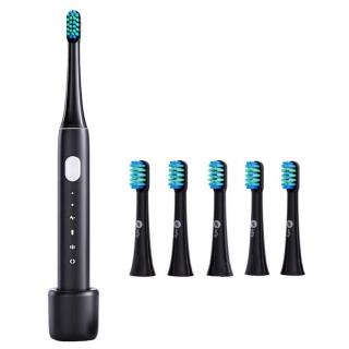 infly P60 Czarna | Szczoteczka soniczna + 5 wymiennych główek | do 19000 obr/min, IPX7