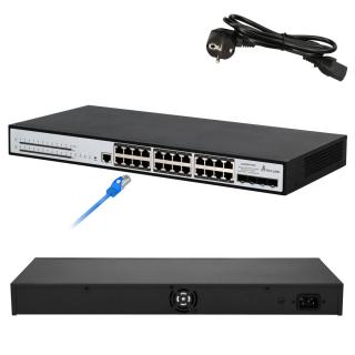 Switch PoE Extralink Chiron Pro 24x RJ45 1000Mb/s PoE 4x SFP+ L3 Zarządzalny 370W