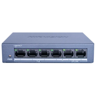 Switch PoE Hikvision DS-XS0106-P/Polish 4xPoE 100 Mbps do monitoringu CCTV