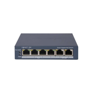 Swtich PoE Hikvision DS-3E1506P-EI(O-STD) 4xPoE 2xRJ45 Gigabit 60W VLAN