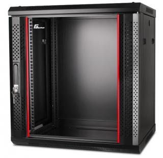 Szafa Rack GetFort 19" 12U 600x450 Wisząca Szklane Drzwi