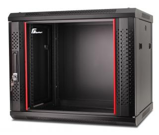 Szafa Rack Getfort 19" 9U 600x450 Wisząca Serwerowa Szklane drzwi Czarna