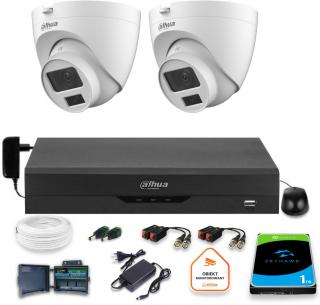 Zestaw monitoringu Dahua 2x kamera kopułkowa HAC-HDW1500CLQ-IL-A-0280B-S2 1TB IR 20m 5mp