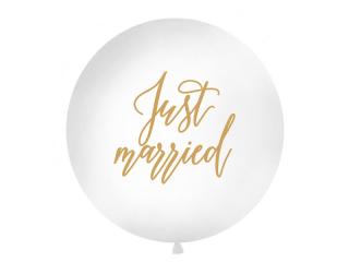 Balon 1 m, Just married, biały