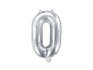 Balon foliowy Cyfra ""0"", 35cm, srebrny