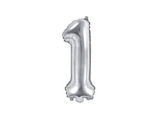 Balon foliowy Cyfra ""1"", 35cm, srebrny