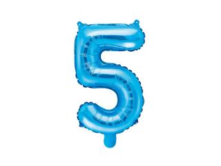Balon foliowy Cyfra ""5"", 35cm, niebieski
