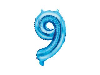 Balon foliowy Cyfra ""9"", 35cm, niebieski