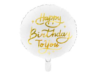 Balon foliowy Happy Birthday To You, 35cm, biały