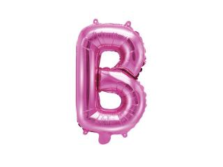 Balon foliowy Litera ""B"", 35cm, ciemny różowy