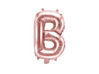 Balon foliowy Litera ""B"", 35cm, różowe złoto