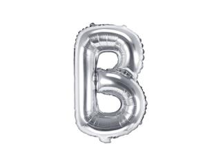 Balon foliowy Litera ""B"", 35cm, srebrny