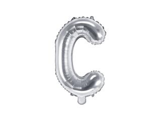 Balon foliowy Litera ""C"", 35cm, srebrny