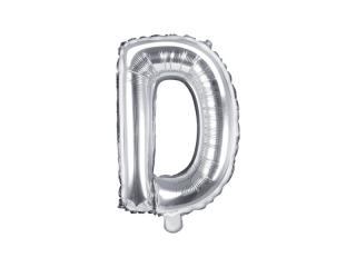 Balon foliowy Litera ""D"", 35cm, srebrny
