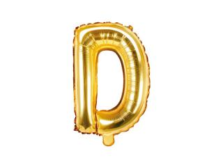 Balon foliowy Litera ""D"", 35cm, złoty
